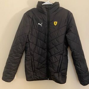 Men’s Puma x Scuderia Ferrari Quilted Puffer Jacket – Black – XS